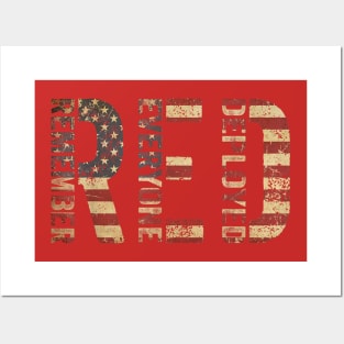 Red Friday Military Support Remember Everyone Deployed Posters and Art